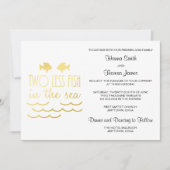 Zwei weniger Fische im Meer Hochzeit Einladung (Vorderseite)