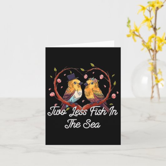 Zwei weniger Fische im Meer Hochzeit Pun Bride und Karte (Gelbe Blume)