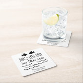 Zwei weniger Fische im Meer Hochzeit Rechteckiger Pappuntersetzer (Vor Ort)