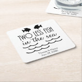 Zwei weniger Fische im Meer Hochzeit Rechteckiger Pappuntersetzer (angewinkelt)