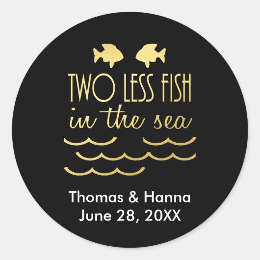 Zwei weniger Fische im Meer Hochzeit Runder Aufkleber (Vorderseite)