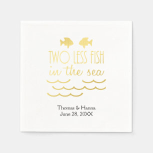 Zwei weniger Fische im Meer Hochzeit Serviette