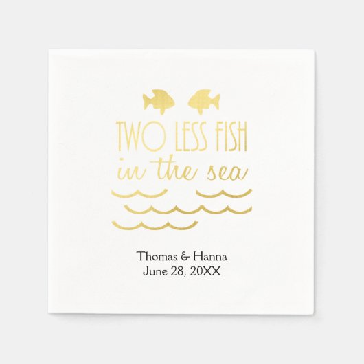 Zwei weniger Fische im Meer Hochzeit Serviette (Vorderseite)