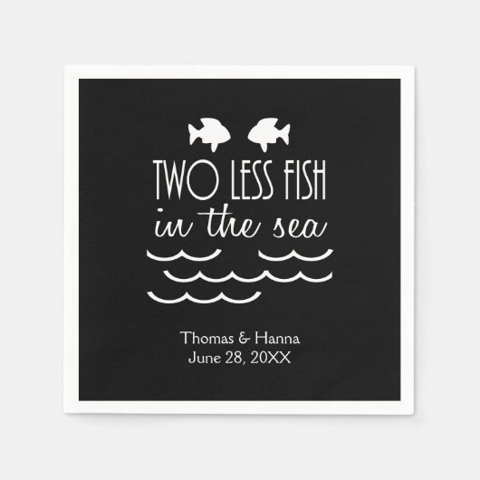 Zwei weniger Fische im Meer Hochzeit Serviette (Vorderseite)
