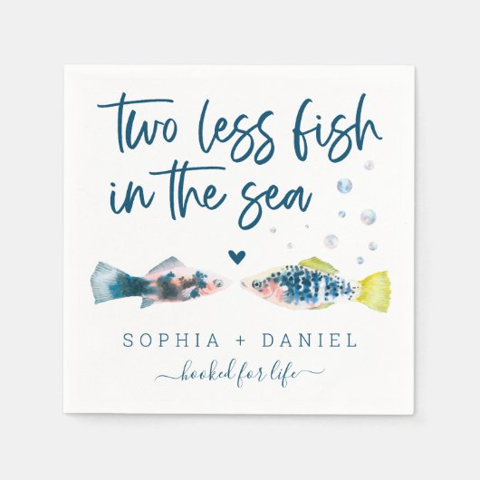 Zwei weniger Fische im Meer Hochzeiten von Napkins Serviette (Vorderseite)