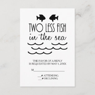 Zwei weniger Fische im Meer Hochzeitstag RSVP Karte