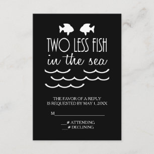 Zwei weniger Fische im Meer Hochzeitstag RSVP Karte