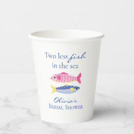 Zwei weniger Fische im Meer Küsten-Bridal-Shower Pappbecher