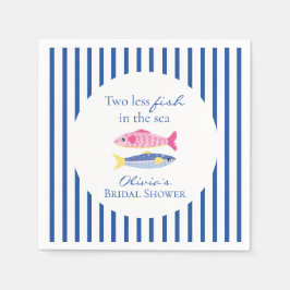 Zwei weniger Fische im Meer Küsten-Bridal-Shower Serviette