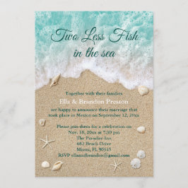 Zwei weniger Fische im Meer nach der Hochzeit Einladung