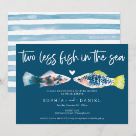 Zwei weniger Fische im Meer Paare Dusche Einladung