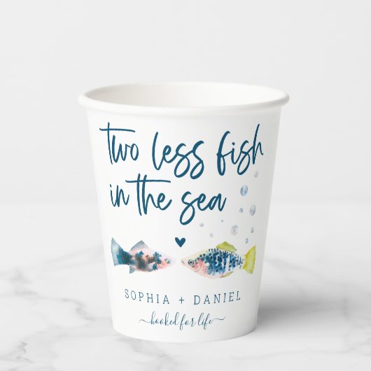 Zwei weniger Fische im Meer Pappbecher (Vorderseite)