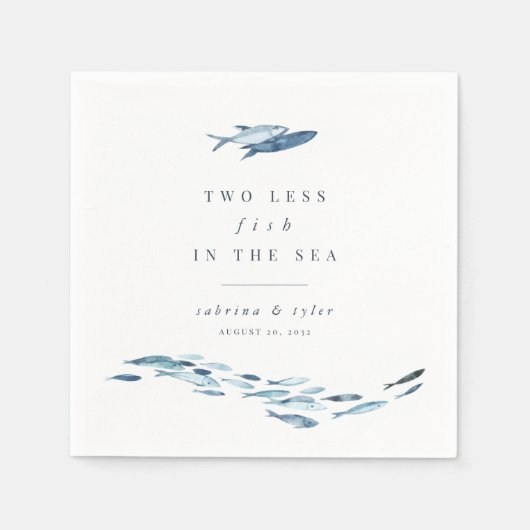 Zwei weniger Fische im Meer Personalisiert Serviette (Vorderseite)