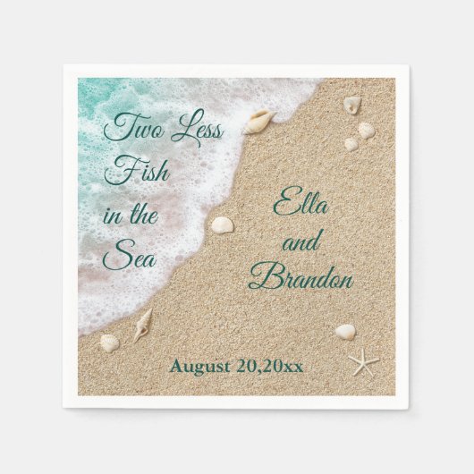 Zwei weniger Fische im Meer Serviette (Vorderseite)