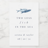 Zwei weniger Fische im Meer Weinetikett (Einzelnes Label)