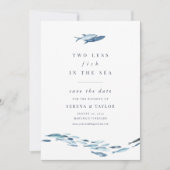Zwei weniger Fische im nautischen Foto Save The Date (Vorderseite)