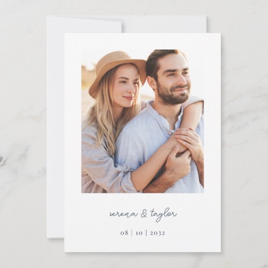 Zwei weniger Fische im nautischen Foto Save The Date (Rückseite)