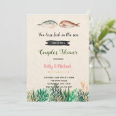 Zwei weniger Fische in der Meerdusche Einladung (Stehend Vorderseite)