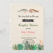 Zwei weniger Fische in der Meerdusche Einladung (Vorne/Hinten)