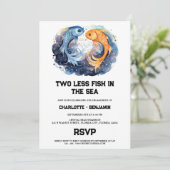 Zwei weniger Fische in der Sea Beach Engagement Pa Einladung (Stehend Vorderseite)