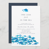 Zwei weniger Fische in der Sea Engagement Party Einladung (Vorne/Hinten)