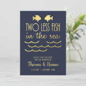 Zwei weniger Fische Save the Date im Meer (Stehend Vorderseite)
