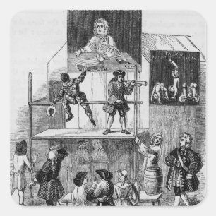 Zwei Werbespots zu Imitaten, der Konjurer Quadratischer Aufkleber