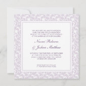 Zwei werden ein christlicher Hochzeits-Lavendel Einladung (Rückseite)