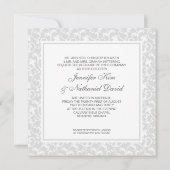 Zwei werden ein christliches Hochzeits-Silber Einladung (Rückseite)