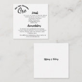 Zwei werden ein Weiß Begleitkarte (Vorne/Hinten)