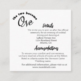 Zwei werden ein Weiß Begleitkarte