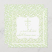 Zwei werden eine Christliche Hochzeit Grün Einladung (Vorne/Hinten)
