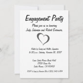 Zwei werden eine Schwarzweiss-Einladung Einladung (Rückseite)