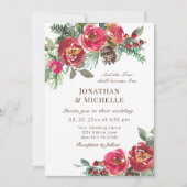 Zwei werden eine Winter-Rote Rose Christliche Hoch Einladung (Vorderseite)