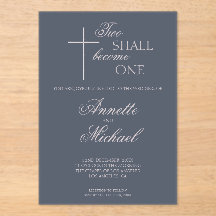 Zwei werden eins Christliche Hochzeitseinladung