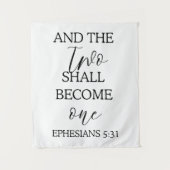 "Zwei werden eins" Hintergrund der Hochzeitsband Wandteppich (Vorderseite)