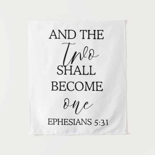 "Zwei werden eins" Hintergrund der Hochzeitsband Wandteppich (Vorderseite)