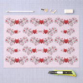 Zwei werden Eins Scroll-Herzen Rosa Seidenpapier (Handwerk)