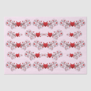 Zwei werden Eins Scroll-Herzen Rosa Seidenpapier