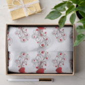 Zwei werden Eins Scroll-Herzen schlicht Seidenpapier (Geschenk)