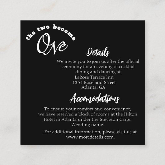 Zwei werden schwarz begleitkarte (Vorderseite)