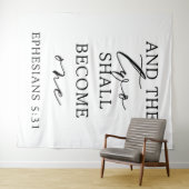 Zwei werden zu einem Banner für Hochzeitsband Wandteppich (Beispiel (Horizontal))