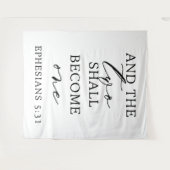 Zwei werden zu einem Banner für Hochzeitsband Wandteppich (Vorderseite (Horizontal))