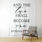 Zwei werden zu einem Banner für Hochzeitsband Wandteppich (Beispiel)