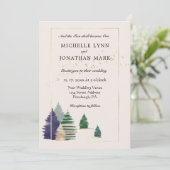 Zwei werden zu einem Christlichen Hochzeitwald Einladung (Stehend Vorderseite)