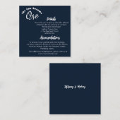 Zwei werden zu einem Navy Blue Begleitkarte (Vorne/Hinten)