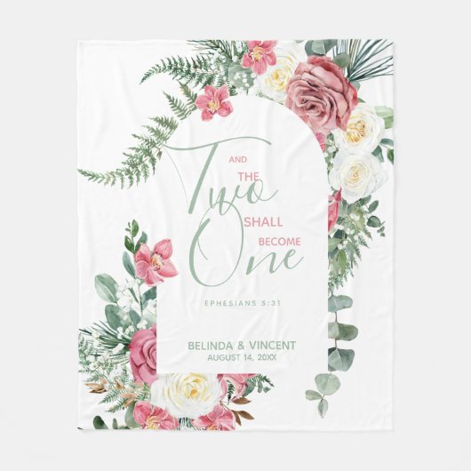 Zwei werden zu einer Bibelverse-Hochzeit Fleecedecke (Vorderseite)
