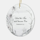 Zwei werden zu einer Bibelverse-Hochzeit Keramik Ornament (Links)