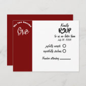 Zwei werden zu einer Burgundy & White Wedding RSVP Karte (Vorne/Hinten)