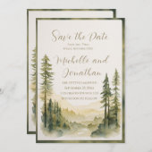 Zwei werden zu einer Christlichen Pinienbäume-Hoch Save The Date (Vorne/Hinten)